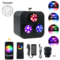 Plafonniers à fibre optique 30W à trois ports RGBWW scintillants pour la décoration de voiture, Starlight Headliner avec moteur de lumière LED APP