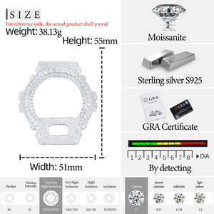 Boîtier de <span class=keywords><strong>montre</strong></span>, lunette et boucle de bracelet en argent sterling 925 fait main, style Hip Hop, entièrement sertis de moissanite VVS, pièce de <span class=keywords><strong>montre</strong></span> pour DW6900 - Product Image 6