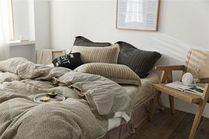 Dn 暖かい冬用高級ソフトニットスロー アクリル 4セット ケーブル編み ベルベット キルト 羽毛布団カバー ベッドシーツ ホームデコレーション付き - Product Image 6