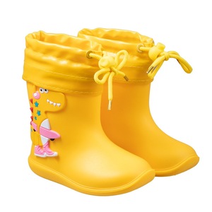 Nouvelles Bottes d'eau en PVC mi-mollet style dessin animé dinosaure pour tout-petits garçons et filles ; Bottes de pluie antidérapantes toutes saisons - Product Image 4