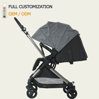 Poussette bébé multifonctionnelle de haute qualité personnalisée par l'usine Source, rotation à 360 degrés, pliage à un bouton