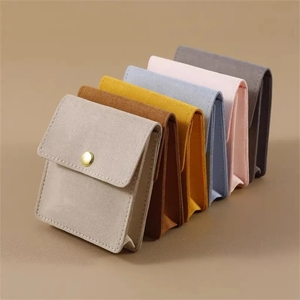 Fashion Jewelry Sets Custom Velvet Bags Gift Jewelry Organizer Suede Microfiber Jewelry Pouch with logo for Earrings Packaging - Product Image 2