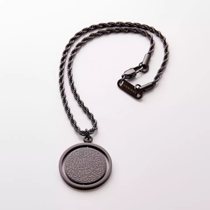Cadena gruesa <span class=keywords><strong>de</strong></span> acero inoxidable con grabado <span class=keywords><strong>de</strong></span> letra árabe, collar <span class=keywords><strong>de</strong></span> oro <span class=keywords><strong>de</strong></span> 18k con mapa del mundo personalizado, al por mayor - Product Image 6