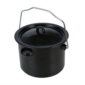 3L cuisine Extérieure couleur noire émail camping billy pot avec couvercle et anneau d'accrochage - Product Image 6