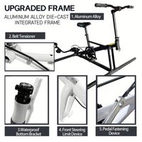 Vélo aquatique à pédales à pontons plats, 1 place, cadre en aluminium avec plateforme flottante avant, rapide pour le lac, portable, de Chine, Lumark