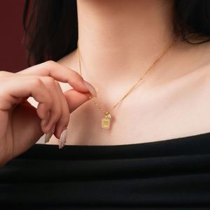 Collier Dylam Light Luxury en argent sterling 925 avec chaîne à maillons et pendentif en zircone cubique 5A avec inscription chinoise, bijoux porte-bonheur pour femmes - Product Image 6