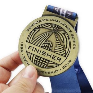 Customised With Ribbon Personalized Zinc Alloy Marathon Running Swimming Volleyball Wrestling Sports Custom Metal Medal - Product Image 5