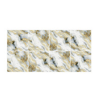 Nouvelles dalles de sol en céramique de porcelaine marbrée plaquée or, 600x600, émaillées, polies, de luxe, pour salon