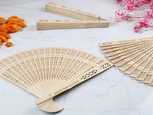 Ventiladores de Bambú de Madera para <span class=keywords><strong>Boda</strong></span>, Personalizados con Grabado en Forma de Corazón, Ecológicos, Regalos de <span class=keywords><strong>Boda</strong></span>, Venta Caliente - Product Image 4