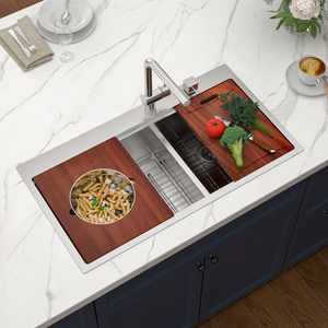 Évier <span class=keywords><strong>double</strong></span> sous plan en acier inoxydable 304, évier de cuisine 40/60 - Product Image 3