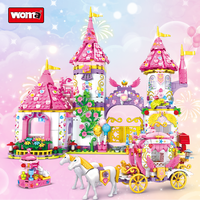 Juego de Bloques de Construcción Educativos Woma Toys, Modelo de Castillo de Princesa y Carruaje para Niñas, Casa de Juegos de Hadas para Niños (11054)
