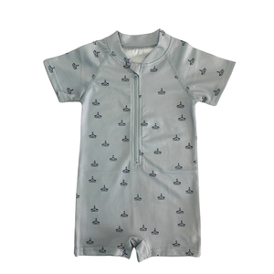 <span class=keywords><strong>Maillot</strong></span> <span class=keywords><strong>de</strong></span> <span class=keywords><strong>bain</strong></span> pour bébé garçon avec imprimé bateau et franges solaires, <span class=keywords><strong>combinaison</strong></span> à manches courtes, col rond, demi-fermeture éclair - Product Image 5