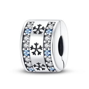 Pendentif en forme de cœur en zircon argenté avec <span class=keywords><strong>fermoir</strong></span> à perles motif os de serpent, plaqué or rose - Product Image 4