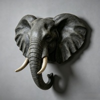 Sculpture personnalisable en forme d'éléphant BZY pour la décoration murale de la maison, grande sculpture en résine pour les murs extérieurs des bâtiments