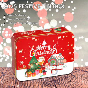 2025 New Arrival vuông kim loại hộp thiếc Glossy <span class=keywords><strong>b</strong></span>ù đắp in ấn bao <span class=keywords><strong>b</strong></span>ì Cookies kẹ<span class=keywords><strong>o</strong></span> SÔCÔLA giáng sinh thực phẩm đường sữa - Product Image 3