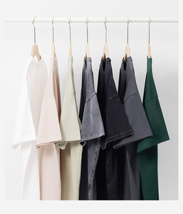 300g di t-shirt a maniche corte in cotone 100 pesante da <span class=keywords><strong>uomo</strong></span> con spalle scoperte in tinta unita - Product Image 2