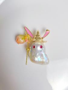 Colgante barroco de bola de fuego nuclear para mujer, collar con abalorio de perla Natural artesanal, sin cadena, venta al por mayor - Product Image 2