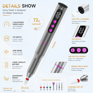 Machine à percer les ongles électrique à grande vitesse Vantrend Beauty en forme de stylo en aluminium 35000 tr/min, équipement professionnel portable pour salon de <span class=keywords><strong>manucure</strong></span> - Product Image 2
