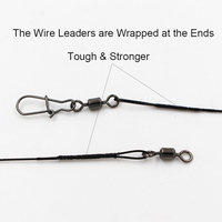 8-50LB Tali Pemimpin Baja Tahan Karat Pra-Rigged 1x7 Berlapis Nilon dengan Swivel Snap Anti-Gigitan untuk Ikan Pike, Muskie, Barracuda