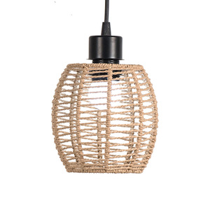 Paper <b>Rope</b> Woven Pendant Lamp Shade Round Handmade Yellow For Indoor <b>Lighting</b> Decoration - Product Image 5