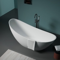 Baignoire autoportante en surface solide mate durable pour architecture de villégiature, développement et amélioration de maisons haut de gamme
