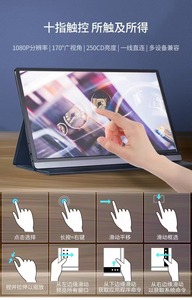 Màn hình kép 18.5 inch cảm ứng di động màn hình Full HD 1920x1080 IPS màn hình 100Hz USB C máy tính xách tay máy tính xách tay mở rộng chơi game màn hình - Product Image 4