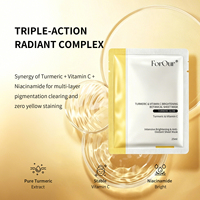 Masque Visage au Curcuma Marque Blanche Éclaircissant en Gros Masque en Tissu à la Vitamine C 25ml Éclaircissement Intensif Anti-inflammatoire