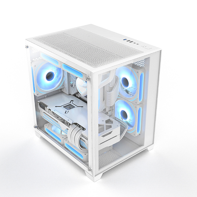 Hot Sale Mini ATX Case High Quality Gaming Computer Desktop with RGB Cooling Fans LED for Gamer PC Server