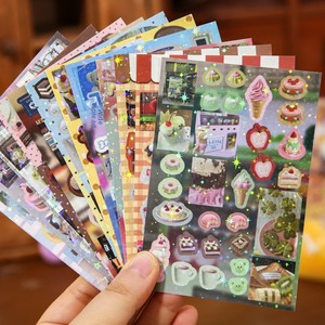 Livre d'autocollants découpés en papier couché <span class=keywords><strong>Mr</strong></span>.Paper, autocollants décoratifs rétro laminés à paillettes pour gâteaux, fournitures de bricolage pour journal, scrapbooking et loisirs créatifs - Product Image 3