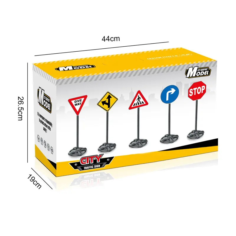 EPT 82Cm Preschool Learning Educational Simulate Model Knowledge Safety Warning Cognitive Plastic Traffic Sign Car Road Toy