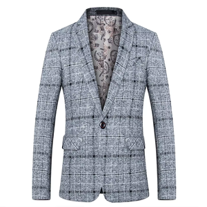Veste de costume décontractée en coton pour <span class=keywords><strong>homme</strong></span> grande taille, motif chevrons rétro, sans repassage, coupe ajustée, <span class=keywords><strong>style</strong></span> gentleman - Product Image 3