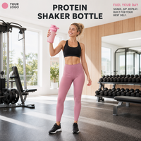 JOYFIT Shakers pour protéines 17 oz avec fouet métallique, anti-fuite, réutilisables, pour avant/après l'entraînement (Gris)