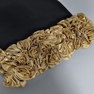 Moda siyah bandaj <span class=keywords><strong>Mini</strong></span> elbise 3D çiçek kısa doğum günü kadınlar için akşam kokteyli toptan kadın parti elbise resmi önlük - Product Image 6