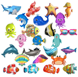 Globos de Vida Marina delfín caballito de mar langosta <span class=keywords><strong>pez</strong></span> tiburón <span class=keywords><strong>globo</strong></span> de papel de aluminio decoración de fiesta - Product Image 1