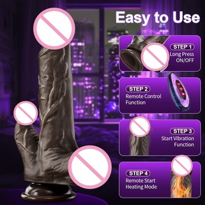 TTFOREST Schwarzer Realistischer Silikon-Dildo mit 10 Vibrationsmodi und Fernbedienung für Weibliche Selbstbefriedigung - Product Image 2