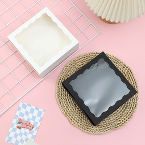 Kotak Kue Putih Berkualitas Baik <span class=keywords><strong>7</strong></span> Inci dengan Jendela, untuk Pernikahan, Ulang Tahun, Kue Macaron, Kemasan Kue Cokelat - Product Image 6