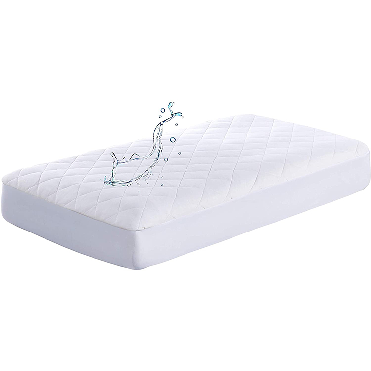 4 Layered Ultra Waterproof And Durable Deluxe Bamboo Terry Cotton Dryer Friendly Noiseless Crib Mattress Protector Pad