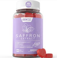 Gommes au safran Stress Soutien du sommeil Supplément d'humeur calme Pensée positive Extrait de safran Gummy