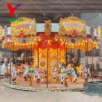Équipement pour parc d'attractions forain 16 places Amusant Carnaval Game Merry Go Round Carrousel Horse Rides à vendre