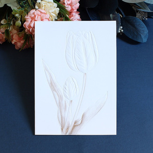 Carta di auguri con carta di promozione regalo bronzante in busta fatta a mano con invito a nozze fai da te con intaglio floreale retrò personalizzato - Product Image 4