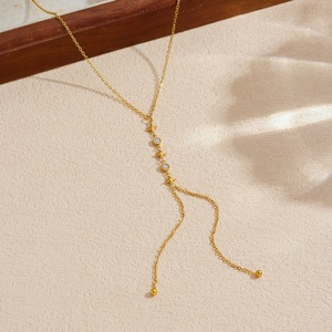 Fashionable Star Tassel Chain Gold Plated Stainless Steel Long Y Shaped Necklace Daily Party Wear - Product Image 2