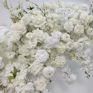 Nouvelle Arche de Fleurs Artificielles en Soie avec Roses Blanches et Gypsophile, Écologique, Portable, 1,8-2,1 m de Haut pour Décoration d'Entrée de Mariage - Product Image 5