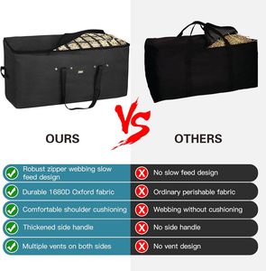 Échantillon gratuit Sacs de transport personnalisés de grande capacité pour balles de foin de chevaux et de bétail Sac de rangement pour l'herbe à foin - Product Image 4