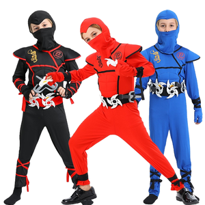 Disfraz de Ninja Japonés para Niños, Mono de Cosplay Azul, Rojo y Negro, Inspirado en Películas y TV, para Halloween - Product Image 1