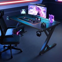 Bureau de jeu moderne ergonomique pour ordinateur de bureau à domicile avec éclairage RVB