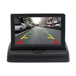 Monitor de vídeo automotivo, dobrável, 12v, resolução de 480*272, ntsc, dois canais 4:3, display, tv dc 24v, lcd, 4.3 polegadas, monitor de carro