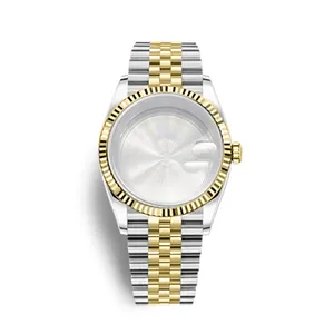 OEM 39mm silver gold Watch Case fit NH35A NH36A ETA 2836 Miyota 82 Series with Jubilee Bracelet for 28.5mm dial