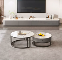 Table basse de luxe compacte pour salon, idéale pour les petits espaces domestiques, table basse simple avec combinaison meuble TV