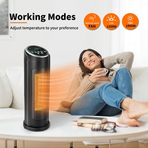 Power over heat tip over Safety protectionPowered Portable Little Electric Ceramic Infrared Ceramic Tower Space Heater - Product Image 5