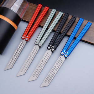 TGZUO Competitive Balisong <strong>Trainer</strong> CNC Aluminum Handle Unsharpened <strong>Butterfly</strong> <strong>Knife</strong> for Advanced Flipping Skill Practice EDC Tool - Product Image 6